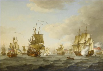 John Cleveley la flotte de l amiral Byng en route depuis Spithead Sea Warfare Peinture à l'huile